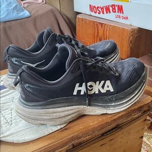 Hoka Men's Black Hoka Bondi 8 Athletic Shoes Size 9.5
